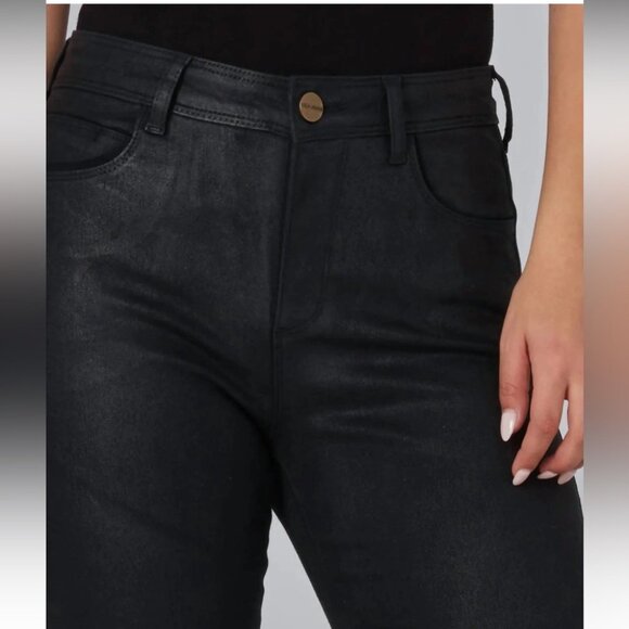 NEW Lola Denim-Billie High-Rise Bootcut Black Coated Stretch Premium Jeans 32 - Picture 4 of 12